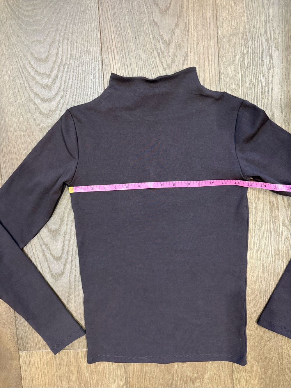 Zara Chocolate Brown Long Sleeve Mock Neck Top - Size M - Picture 6 of 6